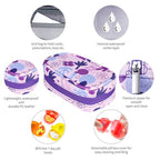 Weekly Travel Pill Organizer 2 Times a Day AM PM Rainbow Pill Box (B Pu Purple 02 / 1 Set PU Case)