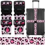 Luggage Straps for Suitcases (Pink Leopard)
