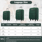 Softside Luggage Set Lightweight 3 Piece Suitcase with Duffel Bag (Softside Luggage(22/26/30) / Dark Green + bags)