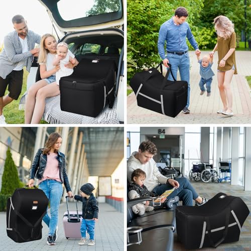 Infant Car Seat Travel Bag for Airplane Compatible with All Nuna Pipa Car Seat and Base (Black)