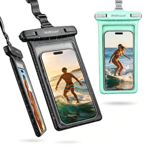 Waterproof Phone Pouch (2 Pack - Black & Green 8.0")