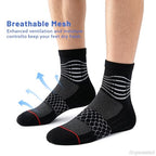 Ankle Compression Socks for Men Women Arch Support Athletic Cushioned Moisture Wicking Cotton Socks 5 Pairs (Medium / Cotton -Black+red(5 Pairs))