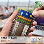 Men Slim Leather Wallet Money Clip 7Cards (Coffee7491)