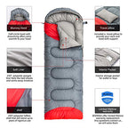 Sleeping Bag with Pillow (Gray / 86.6" x 31.5" Left Zipper)
