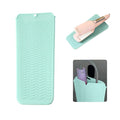 Heat Resistant Silicone Mat with Hanging Hole, Straightener Heat Resistant Travel Mat & Pouch for Curling Iron, Flat Iron and Other Hot Hair Styling Tools, 11 x 5 in, Green