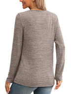 Long Sleeve Shirts for Women Chocolate Brown Fall Clothes Cozy Sweaters XL (X-Large / Brown)
