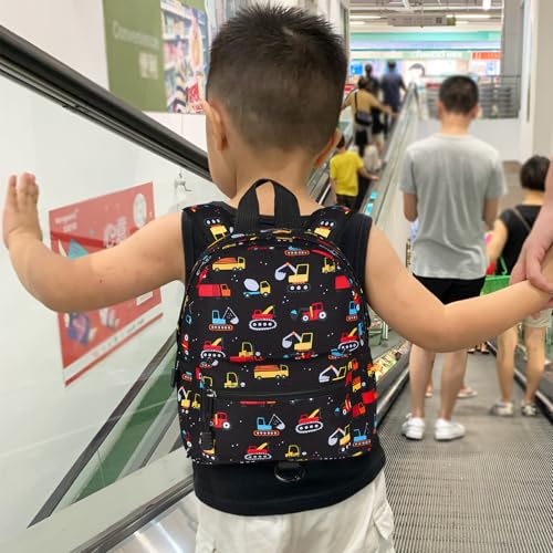 Toddler Backpack Harness with Leash (Black, Black Link)
