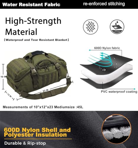 Gym Bag for Men Duffle Bags Backpack (25L / Green)