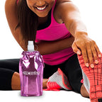 USA Merchant Collapsible Reusable Water Bottle with Carabiner Clip Light Weight Leak Proof Foldable Drinking Water Bottle Non Toxic BPA Free (Broad - Purple,Pink,Red,Clear)