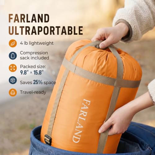 Sleeping Bag for Adults (Orange / 87"x29.5")