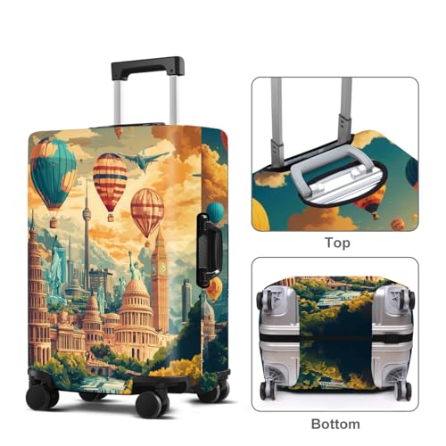 Balloon Luggage Cover Washable Suitcase Protector Anti (Balloon / S(20-22inch suitcase))
