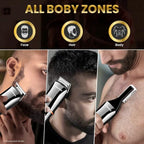 6-in-1 Men's Grooming Kit, Cordless Beard Trimmer, Hair, Nose & Ear (Silver)