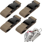 4 Pack Luggage Connector Straps Carry On Multiple Suitcases (4Pcs Brown / 45 In Connect)