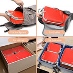 Compression Packing Cubes for Travel (01 Red / 4-Piece Set)