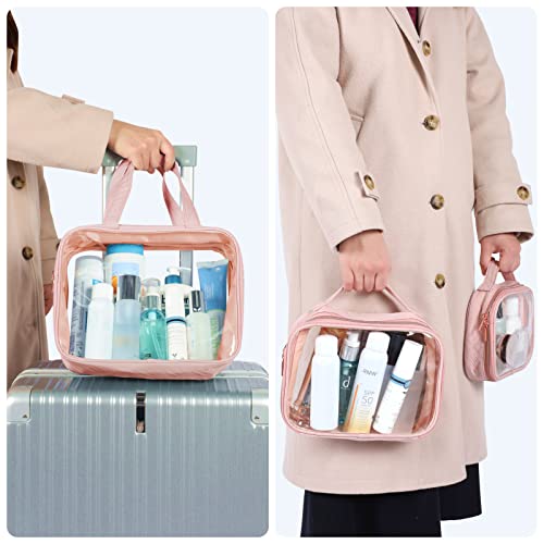Clear Makeup Bag Travel (05 Active Rose Pink / Full Vacation (Mixed Sizes))
