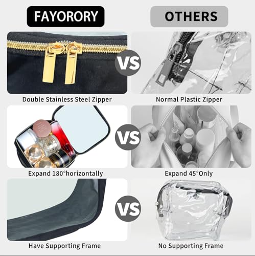 Travel Toiletry Bag (Black / 2 Pack, Large)