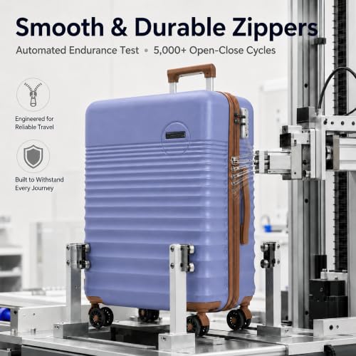 Carry On Luggage 22x14x9 Airline Approved Suitcase with Wheels (Slate Blue / 3 Piece Sets (20/BP/TB))