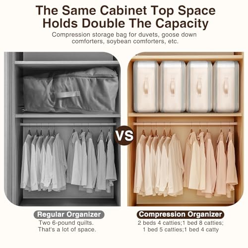 2 Pack Compression Storage Bags (110L-2 Pack / Beige)