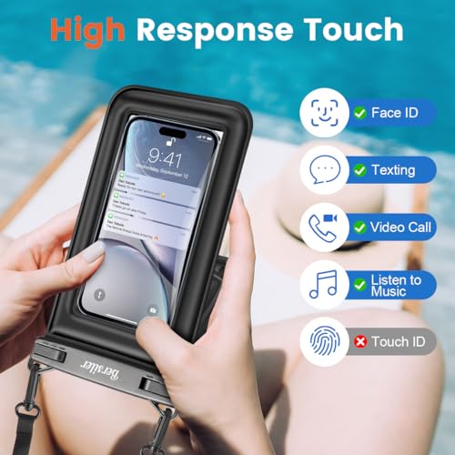 2 Pack Floating Waterproof Phone Pouch (Black+Green)