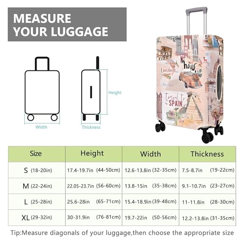 Travel Luggage Cover Suitcase Protector Fits 18 (B-4 / M(22-24in))