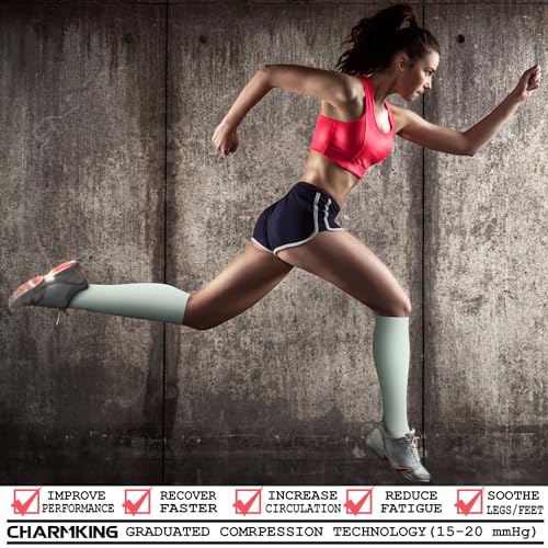 Compression Socks for Women & Men Circulation (Small-Medium / 34 Dark Green/Green/Green)