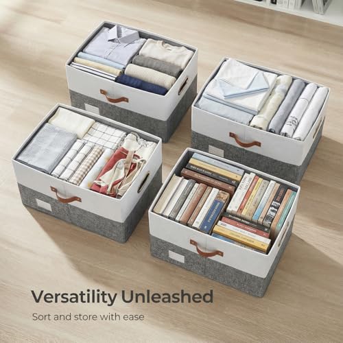 Storage Bins with Lids [3 (Grey & White / XL(3-Pack))
