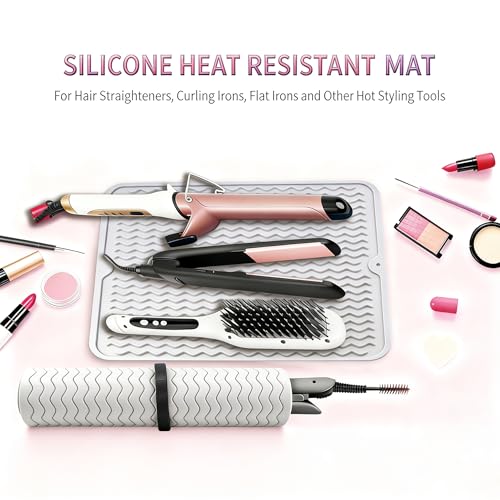 Heat Resistant Mat for Curling Iron (Grey)