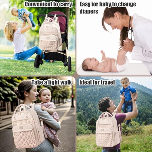 Diaper Bag Backpack (Beige)