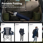Heavy Duty Oversized Portable Camping Folding Chair Support 450 LBS Blue (Single Pack / Blue)