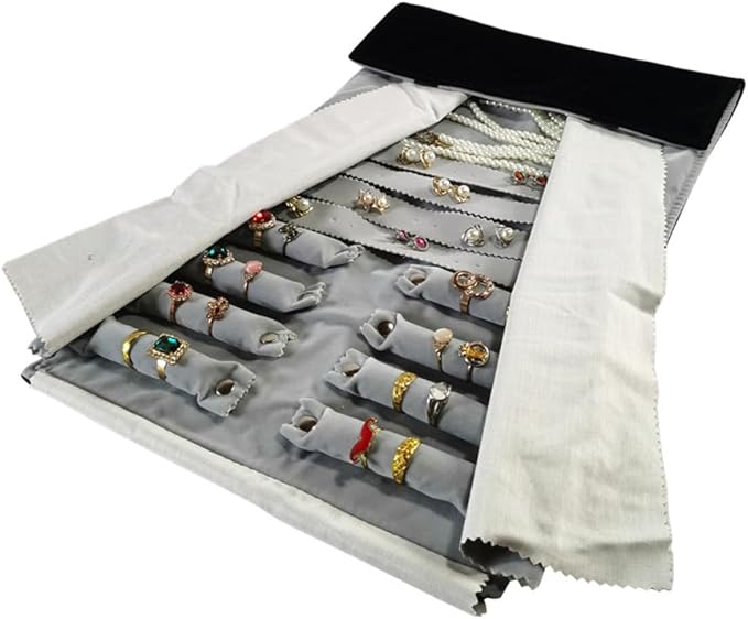 Velvet Travel Jewelry Case Roll Bag Organizer - Image 3