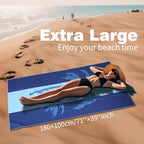 Large Beach Towel 71 x 39 Inch (Blue)