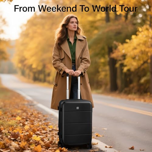 Expandable Large Checked Luggage (Jet Black / 28 Inch EXT)