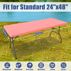 2 Pack Rectangle Spandex Fitted Table Cloth (Coral Red / 48" x 24" (Rectangular))