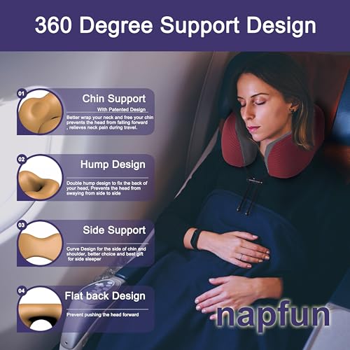 Neck Pillow for Travel (Burgundy)