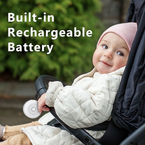 Portable White Noise Machine 30 Soothing Sounds Rechargeable Battery Small for Travel 32 Volume Control Noise Canceling Sleep Machine Sound Therapy for Baby Kids Adults (White)