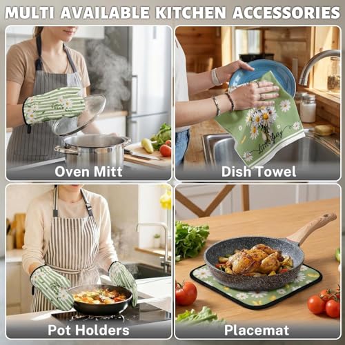 Green Daisy Kitchen Decor Set (Spring Green Daisy)