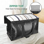 4 Pack Oversized Moving Bags with Reinforced Handles (4-Pack / Black)