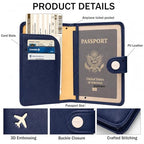 Passport Holder for Travel (Navy Blue)