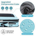 Compression Packing Cubes for Travel (Mint Blue / 4 set-Square Mesh)