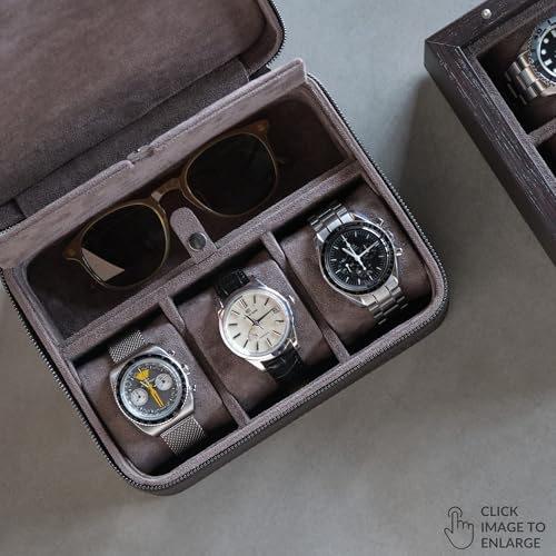 3 Watch Case with Storage Compartment (Brown / 3 Watch Case with Storage)