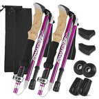 Hiking Poles Collapsible Aluminum Alloy 7075 Hiking Sticks (Purple Short (100-120cm))