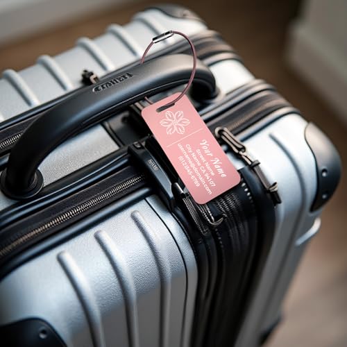 4PCS Personalized Luggage Tag (Pink / Small)