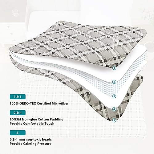 Weighted Blanket (16-white Checkered Pattern / 48" x 72" | 20lbs)
