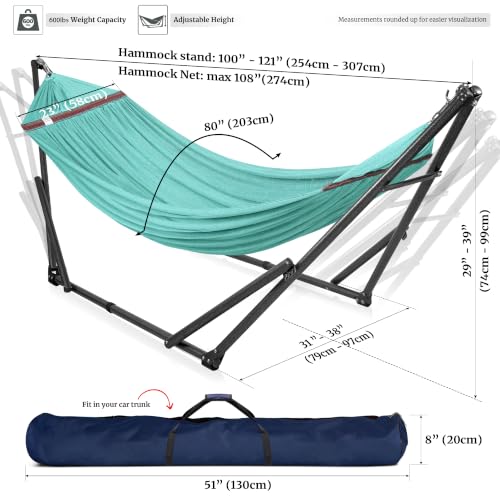 Universal Double Hammock with Stand Included Foldable (1. Sky)