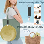 Womens Sun Hats Wide Brim Reversible Bucket Cotton Hat Packable Summer Travel Cap with Hat Clip (Medium / Yellow)