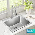 Fairlane 25 in Drop In Single Bowl Stainless Steel Kitchen Sink (25 Inch / Single Bowl Utility — Drop In)