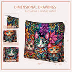 Bohemian Cat Mom Makeup Bag For Women & Teen Girl Cat Lover Gifts. Cute Boho Cats Themed Cosmetic & Toiletry Organizer Pouch For Daughters (Boho Cat)