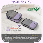 4 Set/6 Set/8 Set Compression Packing Cubes Travel Accessories Expandable Packing Organizers(HalfMesh,8-Dusty Purple) (8-Dusty Purple / Half Mesh)
