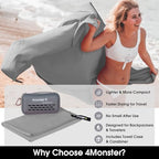 Quick Dry Travel Towel with Case & Carabiner (Gray / 71.00" x 35.00")