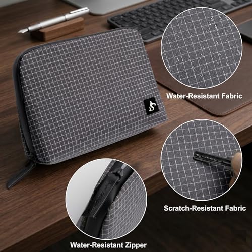 Electronic Organizer Travel Case (Black Plaid / Large)